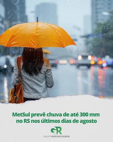 Temporais e chuva de 300 mm poderão atingir o Rio Grande do Sul até o fim do mês