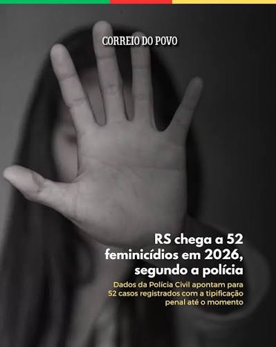 Mulher é morta pelo companheiro e Rio Grande do Sul chega a 52 feminicídios em 2026