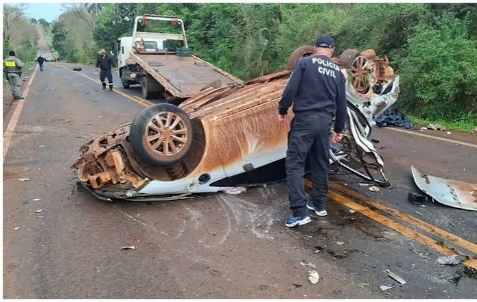 Colisão na ERS-514, entre Ijuí e Ajuricaba, deixa um morto e seis gravemente feridos